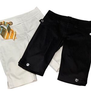 Cache Dressy Tie Front Walking Shorts Two Pair Size 2